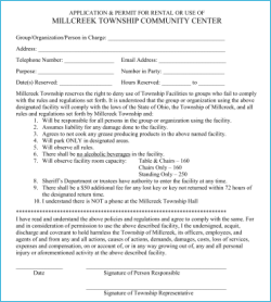 Download the Township Hall Rental Application